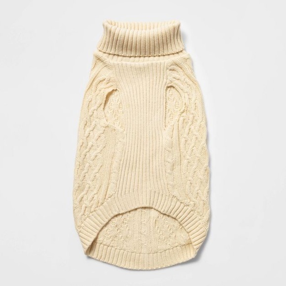 Boots & Barkley Dog or Cat Sweater Pet Apparel Beige Up to 40 lbs Size Medium - Picture 4 of 9